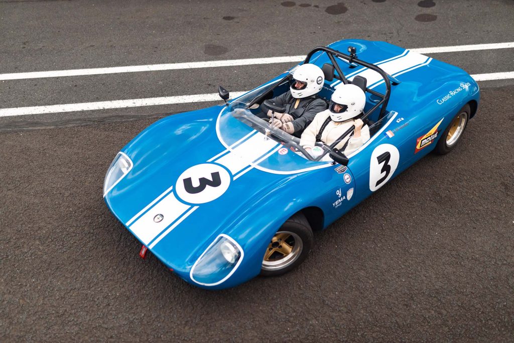 View of the Crossle 9S on track for a passenger ride.